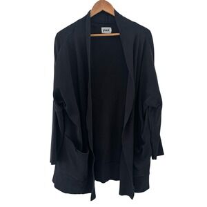 Pact Open Front Cardigan Sweater Womens XL Black Organic Cotton Casual Cozy